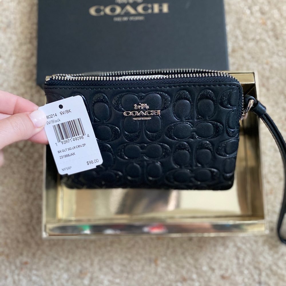 black coach wristlet